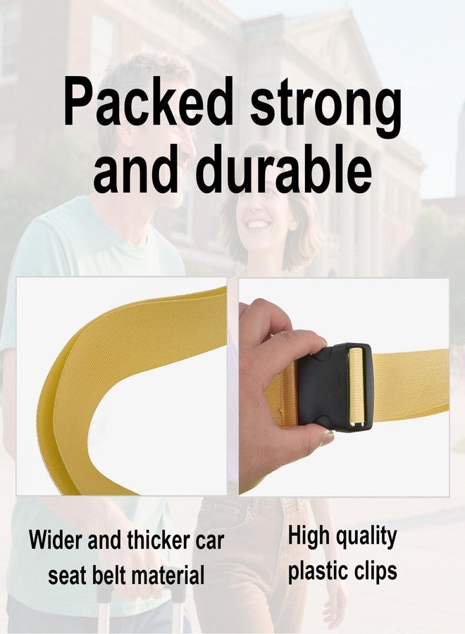 YIRUIDD 4Pcs Luggage Straps for Suitcase Travel Accessories Luggage Belt with Buckle Closure, Adjustable Luggage Belt for Travel Bag Closure, Luggage Security(Yellow) - Image 4